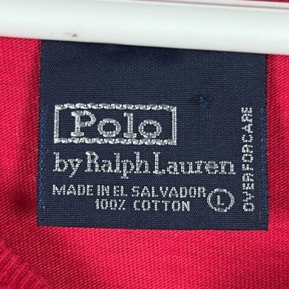 Polo Ralph Lauren Basic T-Shirt Mens L Red‎ Short Sleeve Tee Pony Classic FLAW